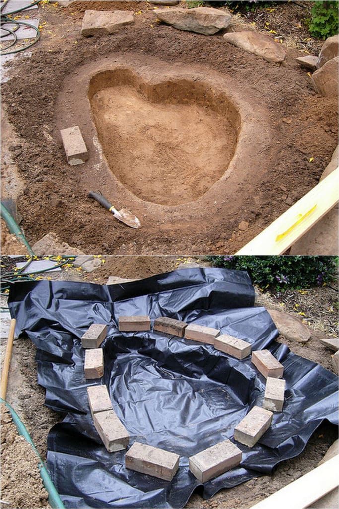 dig the pond area and add pond liner