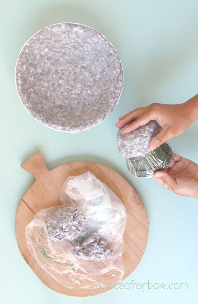 make pedestal bowl base with paper mache clay 
