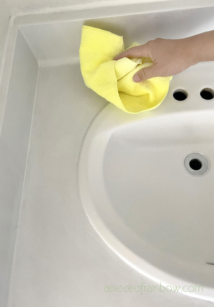 clean bathroom countertop & sink