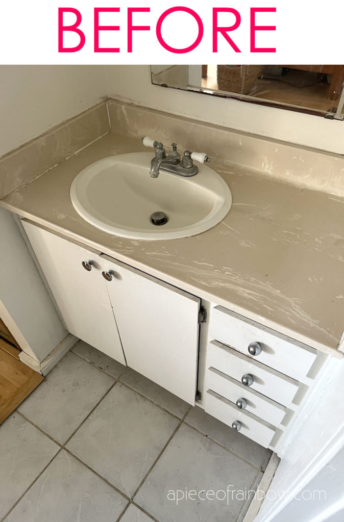 Paint Bathroom Vanity Countertop Sink, How To Remove An Old Vanity And Sink In Minecraft