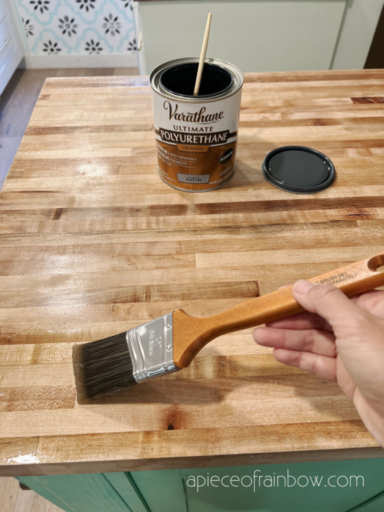 how to use Oil based polyurethane to finish butcher block countertop 