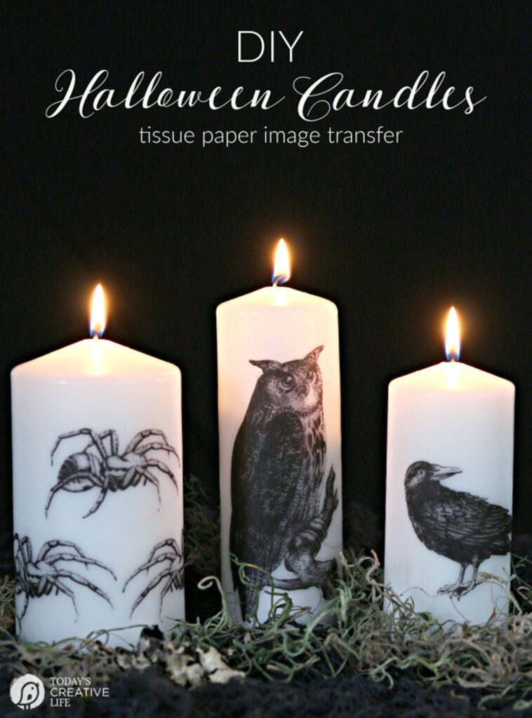 Homemade Halloween candle decorations