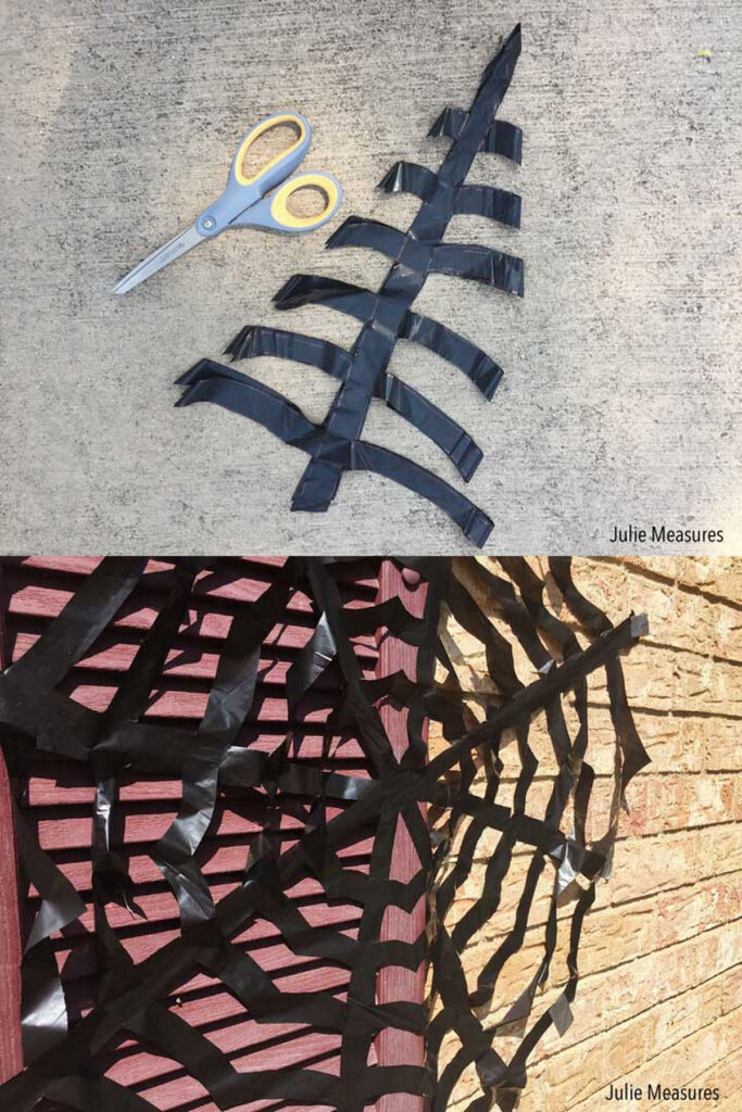 Make garbage bag spiderweb decorations for almost free