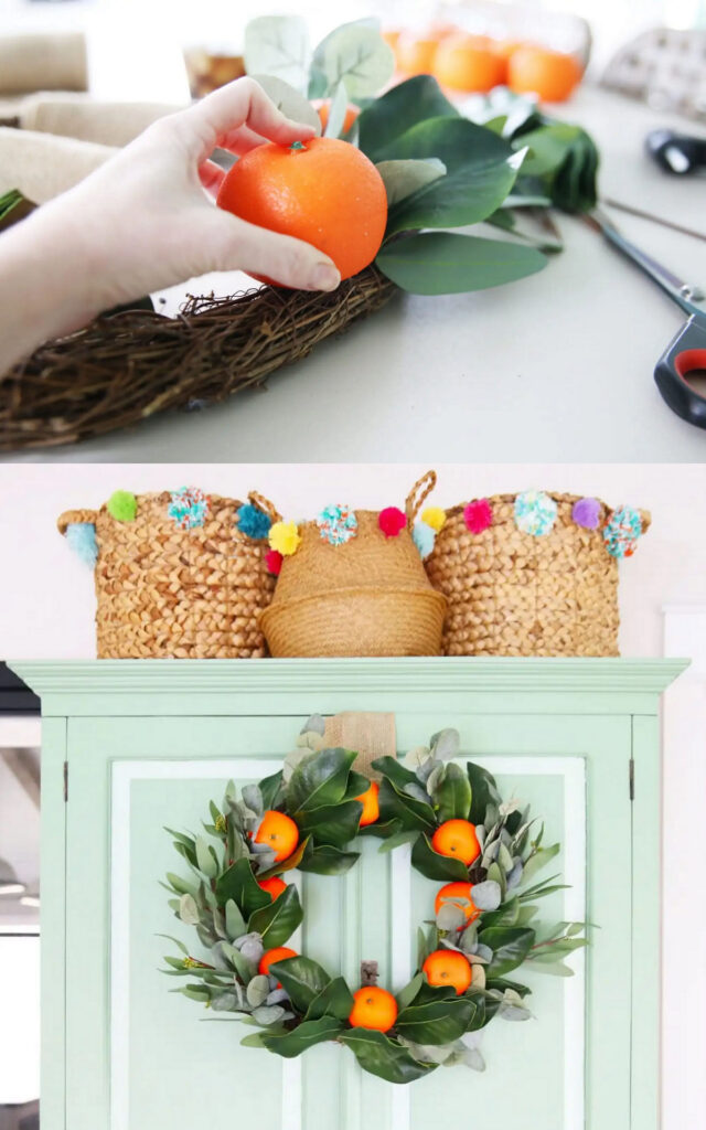 Easy DIY orange wreath