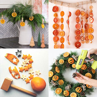 How to make dried orange slices & ideas for Thanksgiving Christmas decorations, crafts & gifts like citrus ornaments, wreath, garland, potpourri etc!