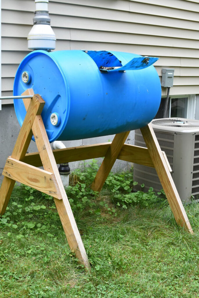 55 gallon drum compost tumbler DIY 