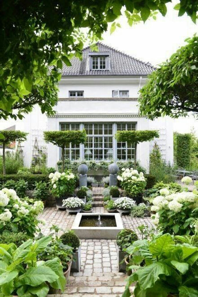 White garden landscape design ideas