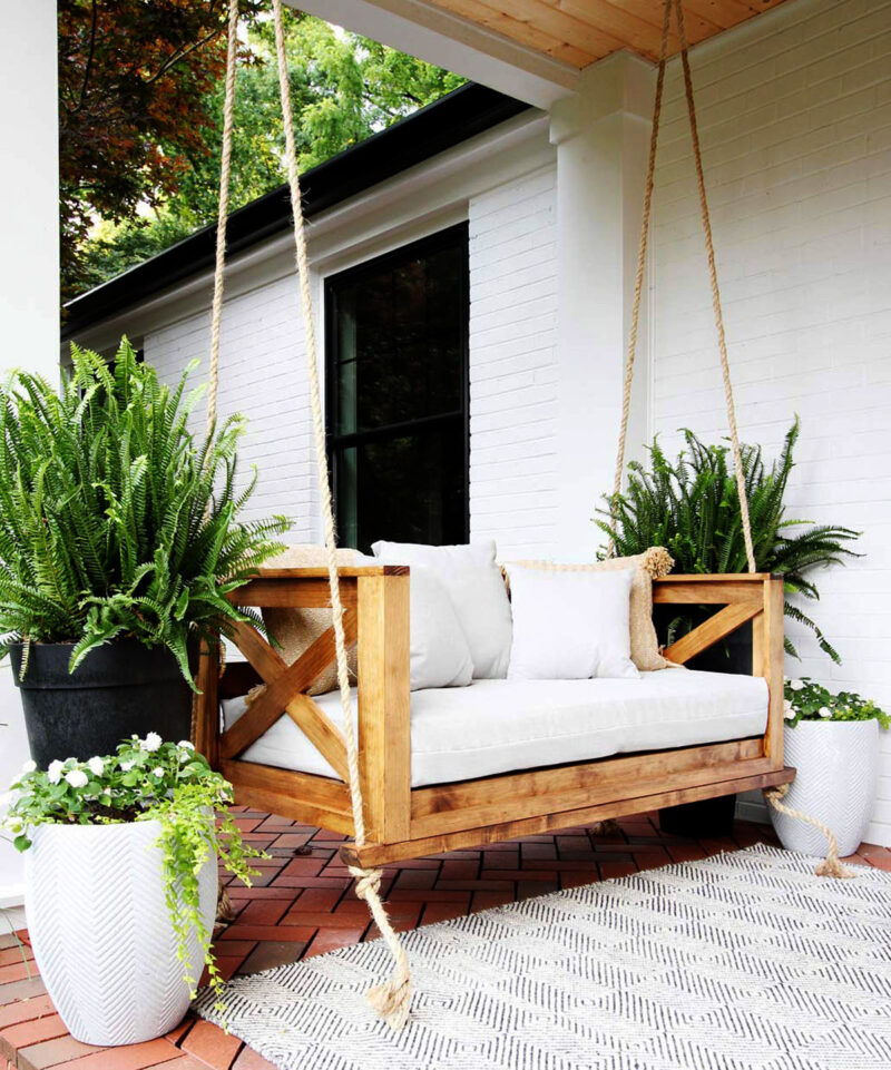 DIY porch swing bench