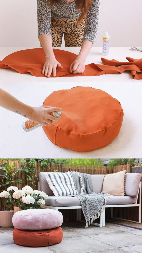 DIY no sew cushions for outdoor and indoor