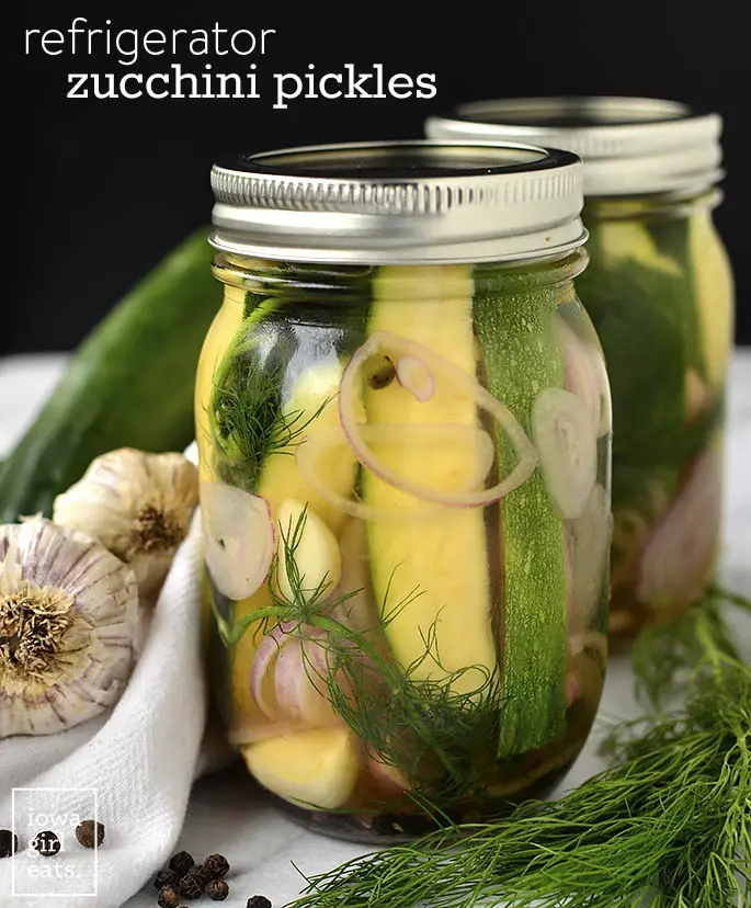 Refrigerated zucchini pickles