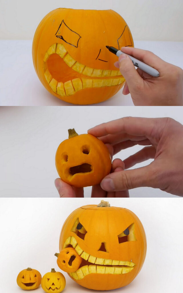 Spooky pumpkin face design