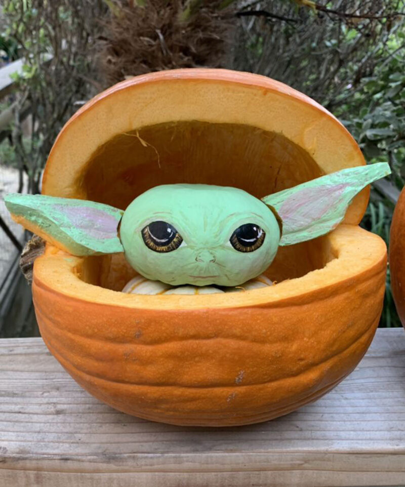 Disney Star Wars baby yoda Grogu pumpkin carving ideas