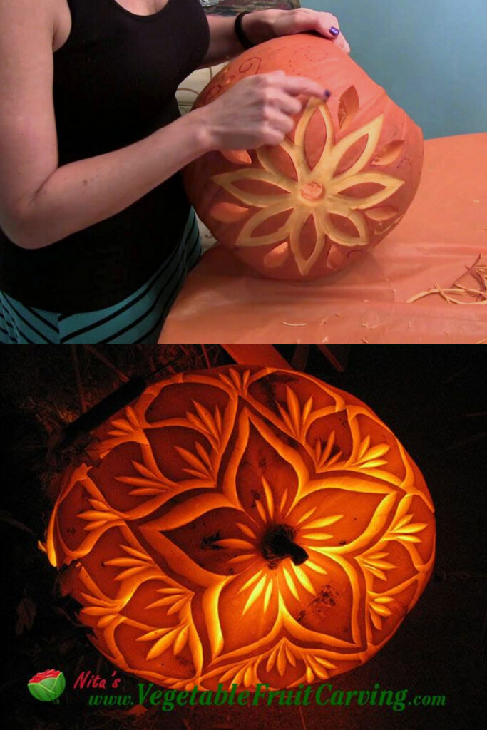 Flower pumpkin carving designs 