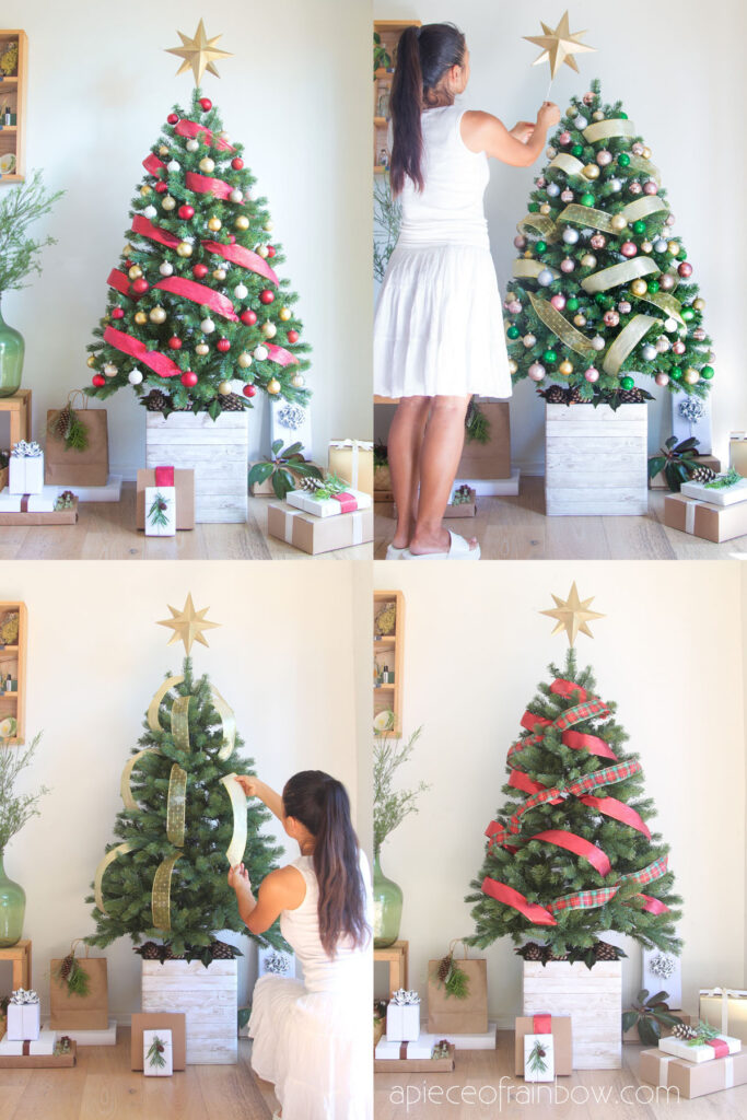 A Simple Way to Put Ribbon On A Christmas Tree - Sanctuary Home Decor