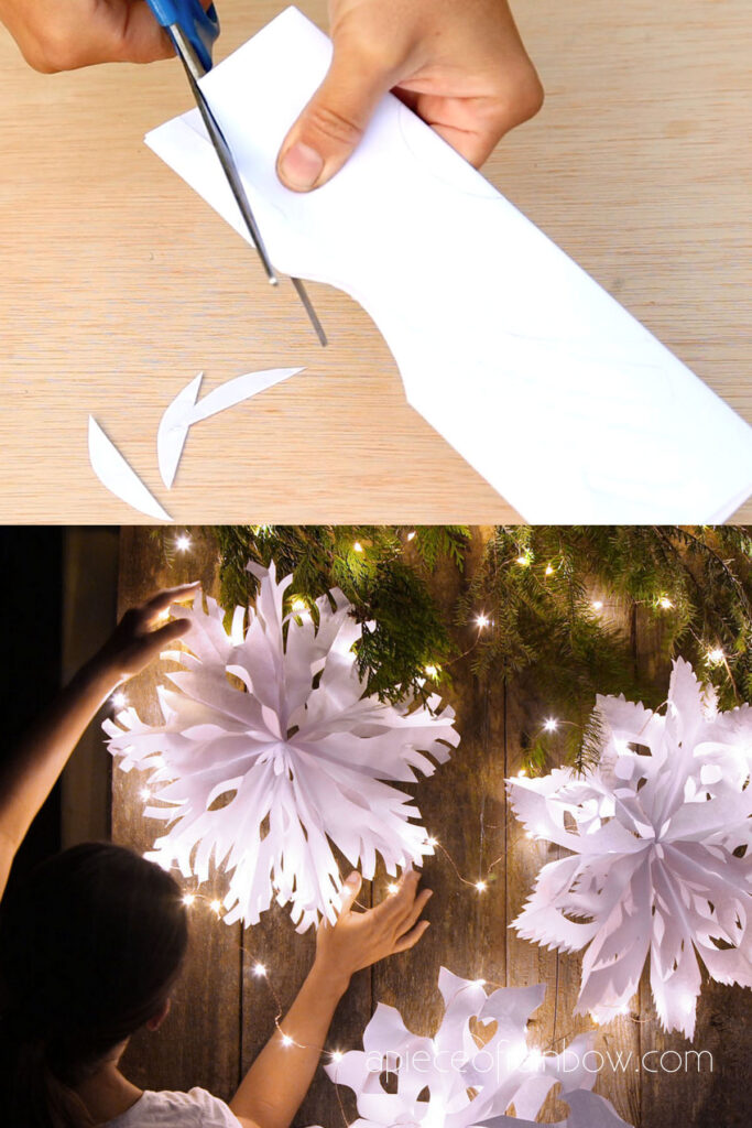 Paper Lunch Bag Snowflake Decorations