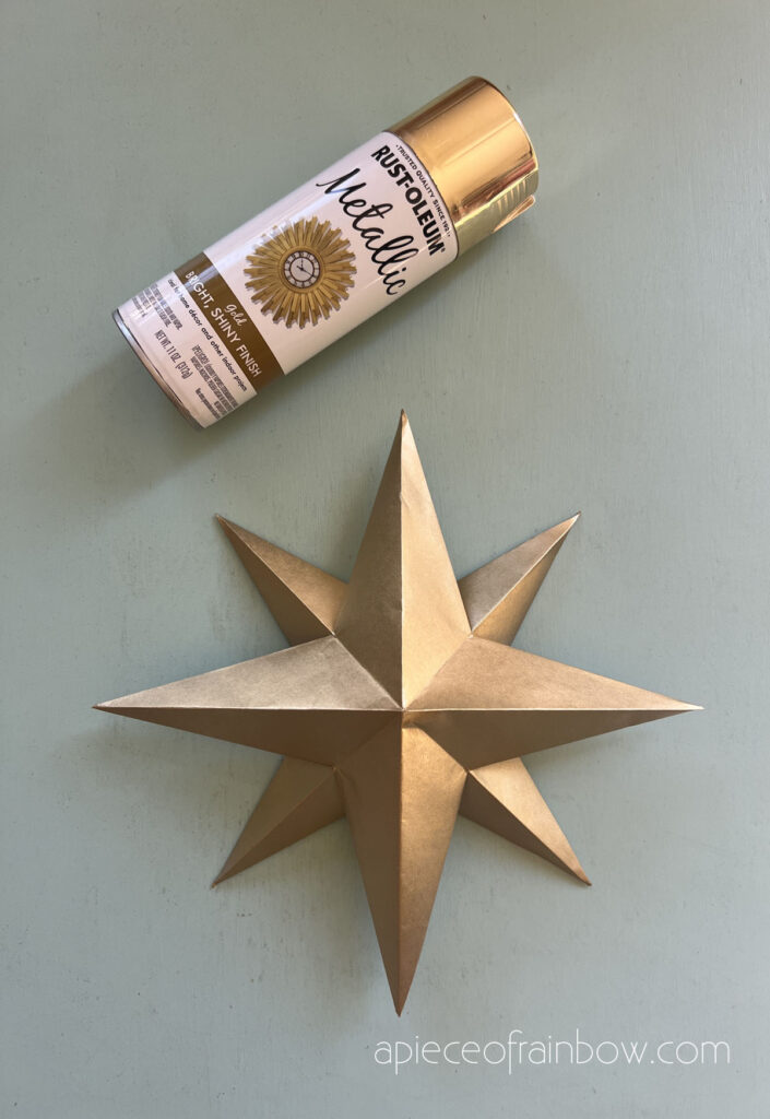  gold spray paint paper star