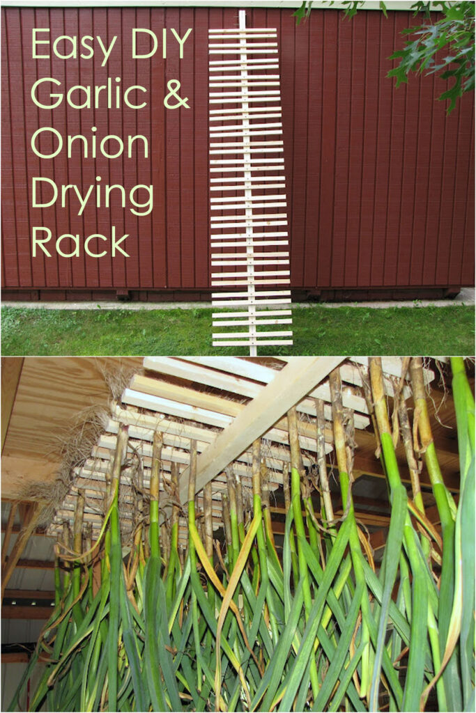 DIY garlic and onion drying rack